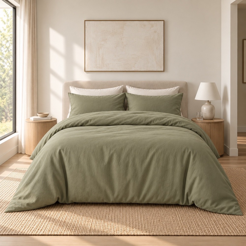 Quince Organic Brushed Cotton Duvet Cover Set Full/Queen – Willowleaf
